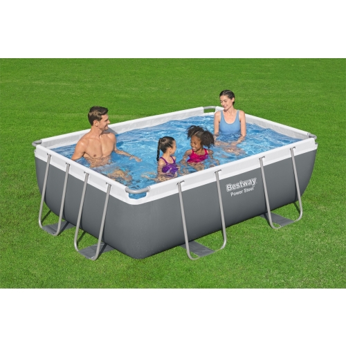 Zestaw 4w1 Basen stelażowy Power Steel 282x196x84cm 56629